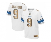 Nike Detroit Lions #9 Matthew Stafford White Men's Stitched NFL Elite Gold Jersey