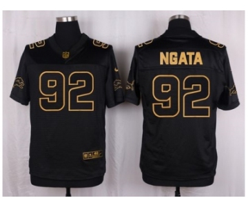 Nike Detroit Lions #92 Haloti Ngata Black Pro Line Gold Collection Jersey[Elite]