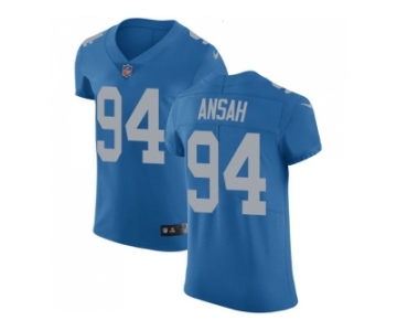 Nike Detroit Lions #94 Ziggy Ansah Blue Throwback Men Stitched NFL Vapor Untouchable Elite Jersey