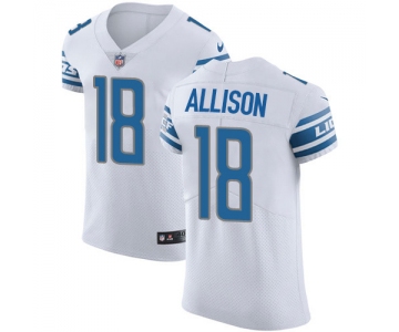 Nike Lions #18 Geronimo Allison White Men's Stitched NFL New Elite Jersey