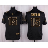 nike nfl jerseys detroit lions #15 tateiii black gold collection[Elite]