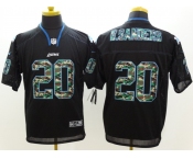 nike nfl jerseys detroit lions #20 b.sanders black[Elite Camo Fashion]