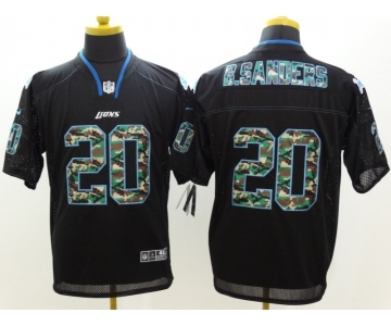 nike nfl jerseys detroit lions #20 b.sanders black[Elite Camo Fashion]