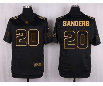 nike nfl jerseys detroit lions #20 sanders black gold collection[Elite]