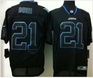 nike nfl jerseys detroit lions #21 bush black[Elite lights out]