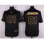 nike nfl jerseys detroit lions #81 calvin johnson black gold collection[Elite]