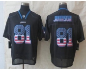 nike nfl jerseys detroit lions #81 calvin johnson black[Elite USA flag fashion]