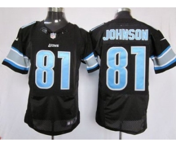 nike nfl jerseys detroit lions #81 calvin johnson black[Elite]