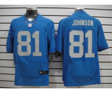 nike nfl jerseys detroit lions #81 calvin johnson blue(Elite throwback)