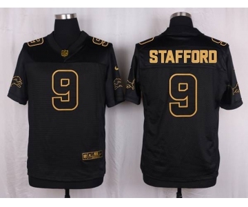 nike nfl jerseys detroit lions #9 stafford black gold collection[Elite]