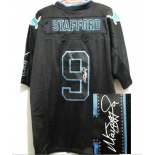 nike nfl jerseys detroit lions #9 stafford black[Elite lights out signature]