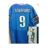 nike nfl jerseys detroit lions #9 stafford blue[Elite signature]