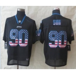 nike nfl jerseys detroit lions #90 ndamukong suh black[Elite USA flag fashion]