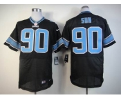 nike nfl jerseys detroit lions #90 ndamukong suh black[Elite]