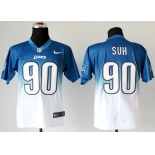 nike nfl jerseys detroit lions #90 ndamukong suh blue-white[Elite drift fashion][second version]