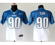 nike nfl jerseys detroit lions #90 ndamukong suh blue-white[Elite drift fashion][second version]