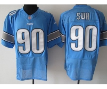 nike nfl jerseys detroit lions #90 ndamukong suh blue[elite]