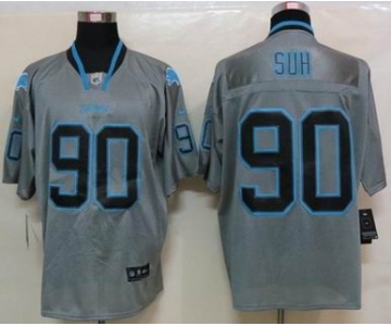 nike nfl jerseys detroit lions #90 ndamukong suh grey[Elite lights out]