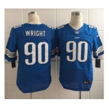 nike nfl jerseys detroit lions #90 wright blue[Elite][wright]