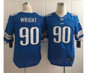 nike nfl jerseys detroit lions #90 wright blue[Elite][wright]