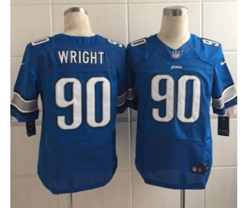 nike nfl jerseys detroit lions #90 wright blue[Elite][wright]