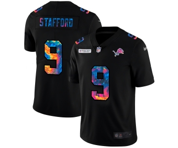 Detroit Lions #9 Matthew Stafford Men's Nike Multi-Color Black 2020 NFL Crucial Catch Vapor Untouchable Limited Jersey