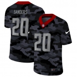 Men New Nike Detroit Lions #20 Sanders 2020 Nike 2ndCamo Salute to Service Limited