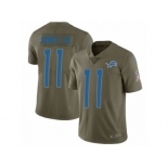 Men Nike Detroit Lions #11 Marvin Jones Jr Limited Olive 2017 Salute to Service NFL Jersey