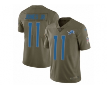 Men Nike Detroit Lions #11 Marvin Jones Jr Limited Olive 2017 Salute to Service NFL Jersey