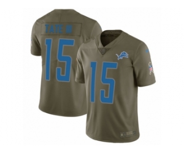 Men Nike Detroit Lions #15 Golden Tate III Limited Olive 2017 Salute to Service NFL Jersey