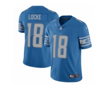 Men Nike Detroit Lions #18 Jeff Locke Blue Team Color Vapor Untouchable Limited Player NFL Jersey