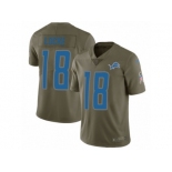 Men Nike Detroit Lions #18 Jeff Locke Limited Olive 2017 Salute to Service NFL Jersey