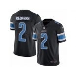 Men Nike Detroit Lions #2 Kasey Redfern Limited Black Rush Vapor Untouchable NFL Jersey