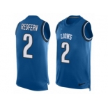 Men Nike Detroit Lions #2 Kasey Redfern Limited Blue Player Name & Number Tank Top NFL Jersey