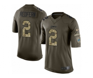 Men Nike Detroit Lions #2 Kasey Redfern Limited Green Salute to Service NFL Jersey