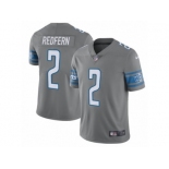 Men Nike Detroit Lions #2 Kasey Redfern Limited Steel Rush Vapor Untouchable NFL Jersey