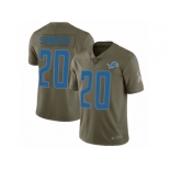 Men Nike Detroit Lions #20 Barry Sanders Limited Olive 2017 Salute to Service NFL Jersey