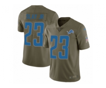 Men Nike Detroit Lions #23 Darius Slay Limited Olive 2017 Salute to Service NFL Jersey