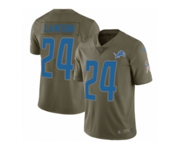 Men Nike Detroit Lions #24 Nevin Lawson Limited Olive 2017 Salute to Service NFL Jersey