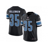 Men Nike Detroit Lions #35 Miles Killebrew Limited Black Rush Vapor Untouchable NFL Jersey