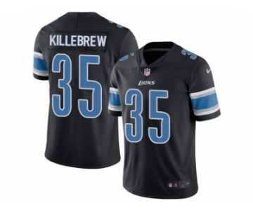 Men Nike Detroit Lions #35 Miles Killebrew Limited Black Rush Vapor Untouchable NFL Jersey