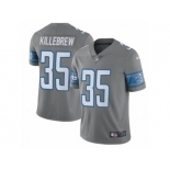 Men Nike Detroit Lions #35 Miles Killebrew Limited Steel Rush Vapor Untouchable NFL Jersey