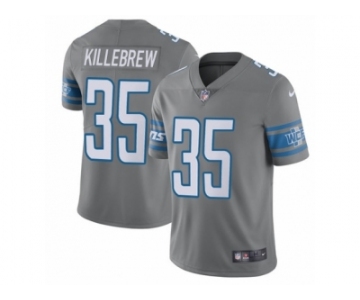 Men Nike Detroit Lions #35 Miles Killebrew Limited Steel Rush Vapor Untouchable NFL Jersey