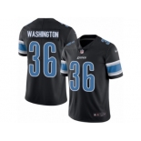 Men Nike Detroit Lions #36 Dwayne Washington Limited Black Rush Vapor Untouchable NFL Jersey