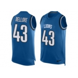 Men Nike Detroit Lions #43 Nick Bellore Limited Blue Player Name & Number Tank Top NFL Jersey