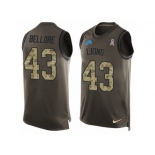 Men Nike Detroit Lions #43 Nick Bellore Limited Green Salute to Service Tank Top NFL Jersey