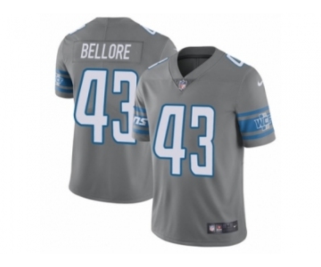 Men Nike Detroit Lions #43 Nick Bellore Limited Steel Rush Vapor Untouchable NFL Jersey