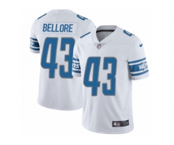 Men Nike Detroit Lions #43 Nick Bellore White Vapor Untouchable Limited Player NFL Jersey