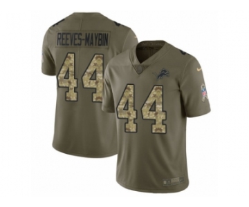 Men Nike Detroit Lions #44 Jalen Reeves-Maybin Limited Olive Camo Salute to Service NFL Jersey