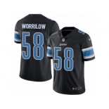 Men Nike Detroit Lions #58 Paul Worrilow Limited Black Rush Vapor Untouchable NFL Jersey